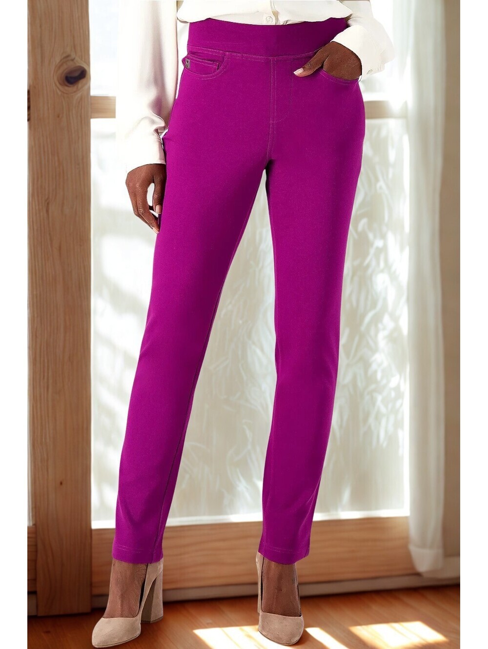 Belle by Kim Gravel Regular Ponte Slim Straight Leg Pants Size 16